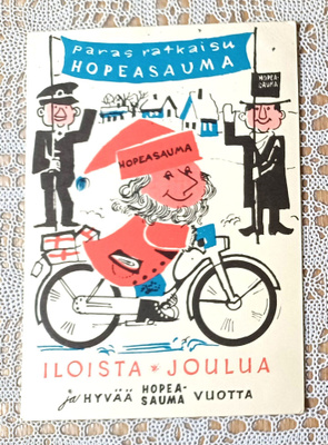 Käytettämätön vanha mainoskortti Hopeasauma