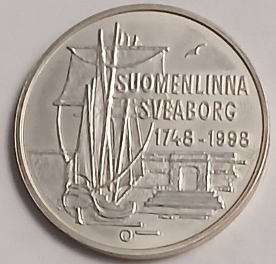 JUHLARAHA,100 mk,hopea1998 Suomenlinna.Lyöntimäärä 33.300kpl