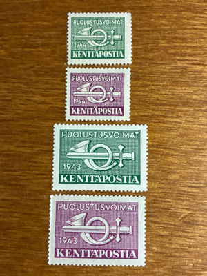 KENTTÄPOSTI 1943/1944 MERKIT**