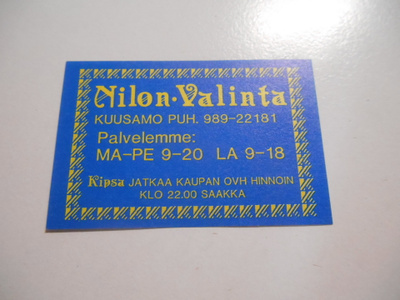 TT Etiketti Nilon-Valinta Kuusamo