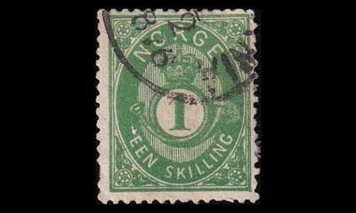 Norja 16c o Postitorvi 1 skilling x.2.76 (1872)