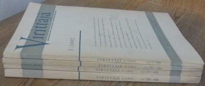 Virittäjä 1962 vuosikerta 468 s.