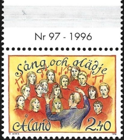 Ål 1996 Laulujuhlat 2,40 mk välilöpari numero ** LaPe 115