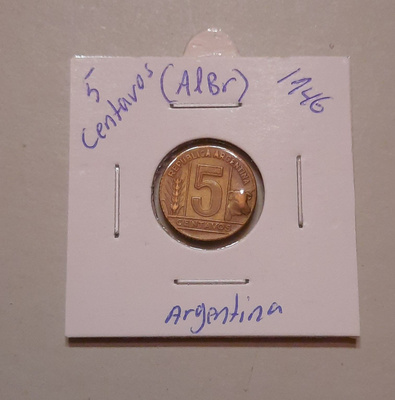 Argentiina 5 centimos 1946