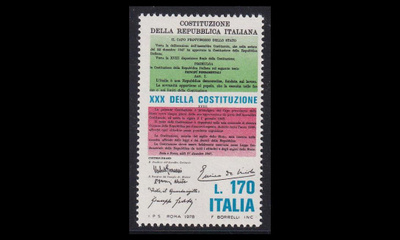 Italia 1619 ** Perustuslaki 30v (1978)