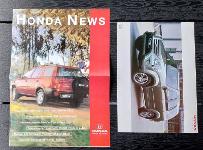 HONDA CRV esite ja Honda news. Molemmissa 8 sivua