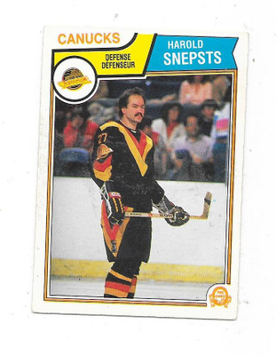 1983-84 OPC #360 Harold Snepsts , Vancouver Canucks gooni