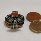 Vintage Antique Tibetan Gau riipus turkoosi kivi Koralli - pikkukuva 4
