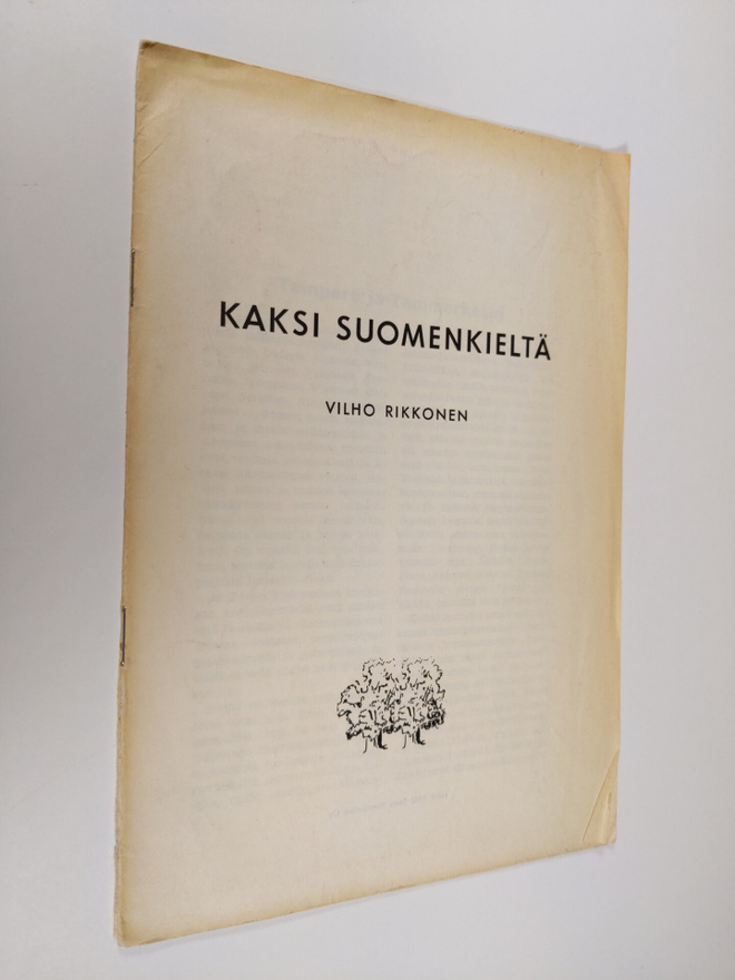 Vilho Rikkonen : Kaksi suomenkieltä