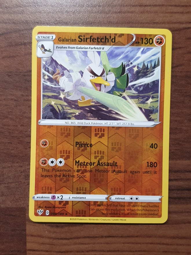 Pokemon Galarian Sirfetch'd 097/189 Reverse holo rare