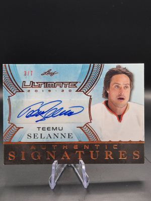 2019-20 Leaf Ultimate Teemu Selänne 3/7 Auto