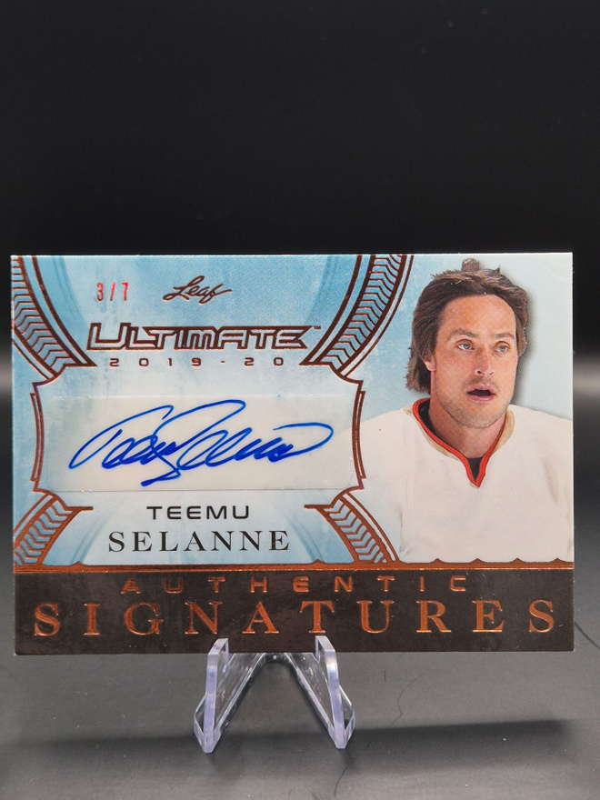 2019-20 Leaf Ultimate Teemu Selänne 3/7 Auto