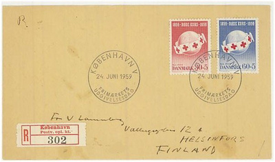 Tanska Mi 375-6 FDC