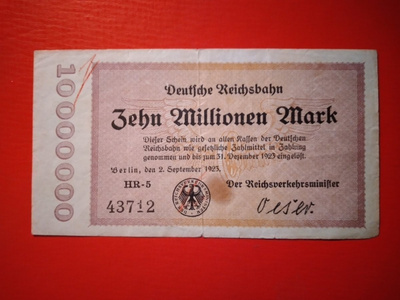 GERMANY 10 MILJ MARK 1923   X-0897