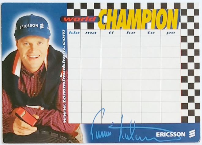 "TOMMI MÄKINEN/ERICSSON"-KULKEMATON POSTIKORTTI