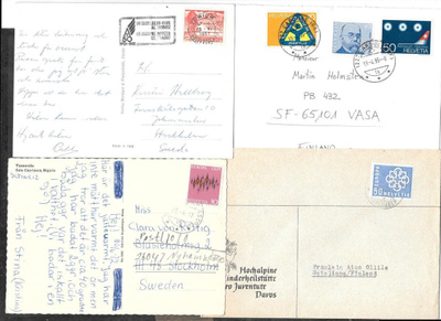 Erä ulkomaisia postilähetyksiä 20kpl