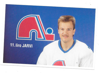 1989-90 Quebec Nordiques Teamissue #11 Iiro Järvi ex HIFK