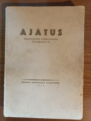 Ajatus : Filosofisen yhdistyksen vuosikirja. 9.