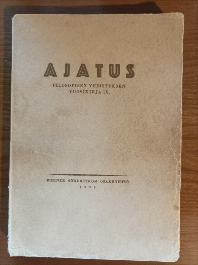 Ajatus : Filosofisen yhdistyksen vuosikirja. 9.