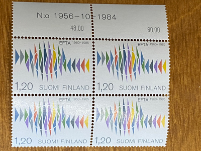 EFTA 1960-1985 NELIÖ NUMERO MARGINAALILLA**