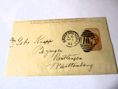 1882 Englanti lehtikääre Saksaan
