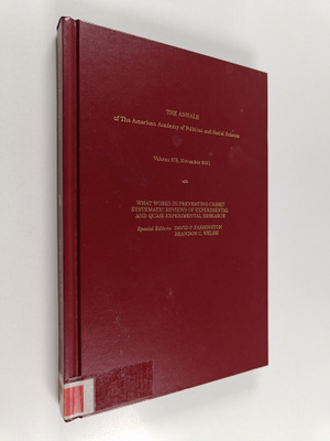 What works in preventing crime? : systematic reviews of e...