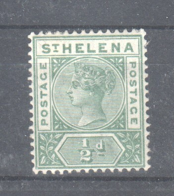 St helena1890 ½p merkki liimakkeellisena.