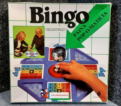 Bingo noppapeli. Nelostuote hieno kunto