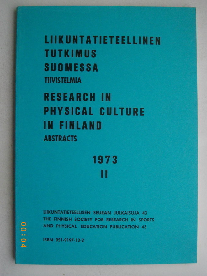 Liikuntatieteellinen tutkimus Suomessa 1973 2. (21.3)