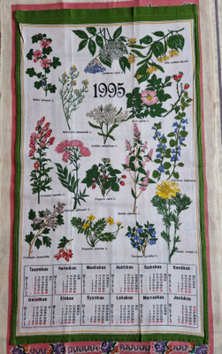 Kalenteripyyhe Vuodelta 1995