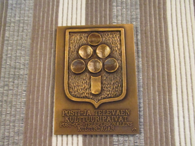 Posti -ja Televäen kulttuuripäivät mitali 1982.