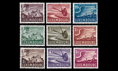 Luxemburg 403-11 ** Lentopostimerkit (1946)