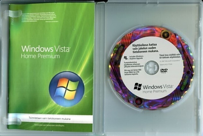 * Windows Vista 64 bit. Fin + Ohjekirja + SP1 / 2 DVD kotelo