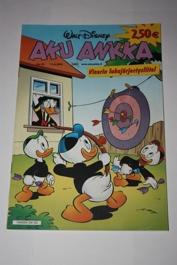 Aku Ankka # 33 / 2004 – Vicarin lukujärjestysliite
