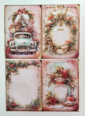 TAUSTAPAPERIT "Joulu4" 14 x 21 cm/2 kpl  "