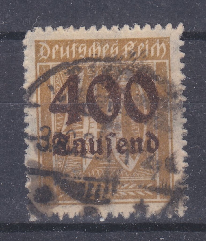 Saksa Reich 1923 Mi 300  leimattuna aitoutusleima.