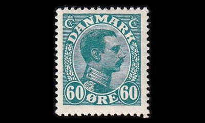 Tanska 127 * Christian X 60 öre sin.vihreä (1921)
