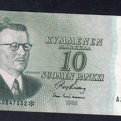 10mk 1963 litt.A AÅ TÄHTI KU-Lin 8-9