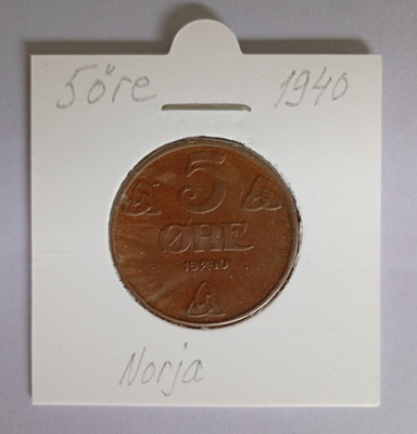 Norja 5 Öre v.1940 KM#368