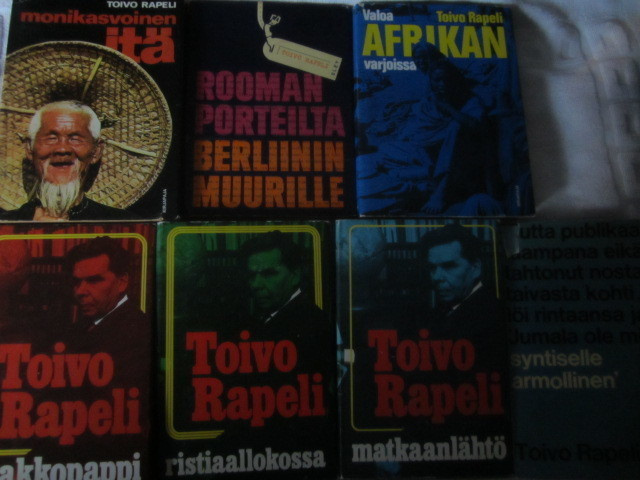 Toivo Rapeli kirjapaketti 6 kirjaa, yksi Rapelin signeeraama