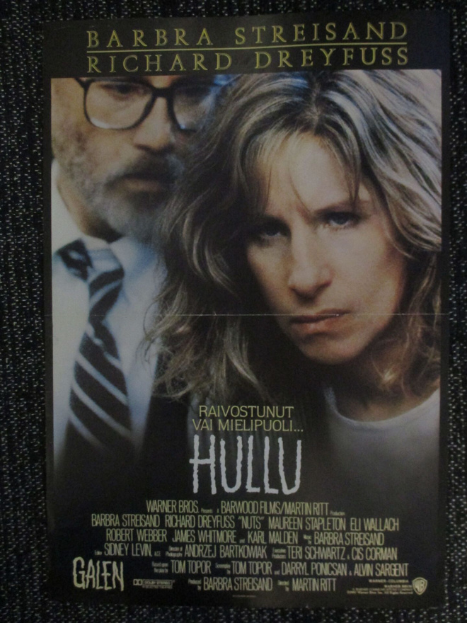 Hullu (1987) - vanha elokuvajuliste - Barbra Streisand