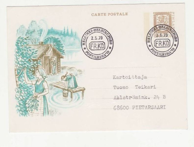 POSTILÄHETYS ERIKOISLEIMA HELSINKI POSTILEIMA 79 FRGO