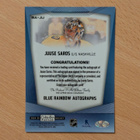 2024-25 O-Pee-Chee Platinum Juuse Saros Blue Rainbow Auto - pikkukuva 2