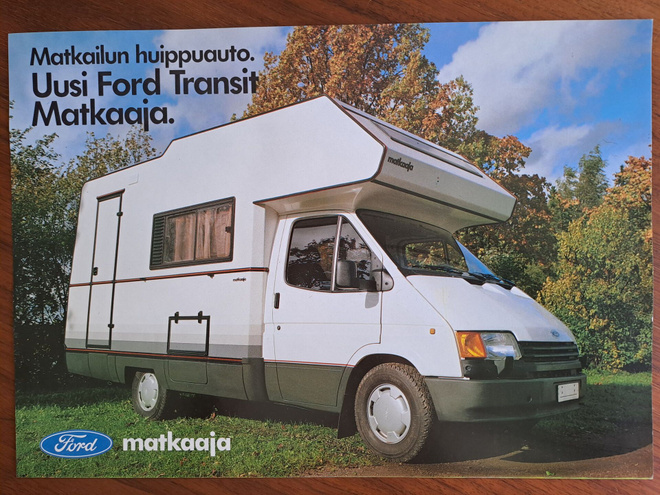 Ford Transit Matkaaja -esite 80-luvun lopusta