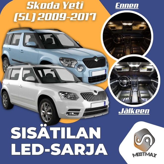 Skoda Yeti (5L) Sisätilan LED-sarja 10-osainen