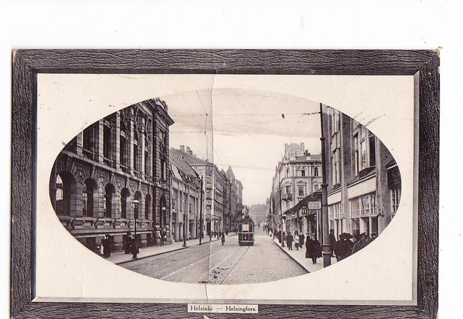 VANHA Postikortti Helsinki Raitiovaunu 1900-l