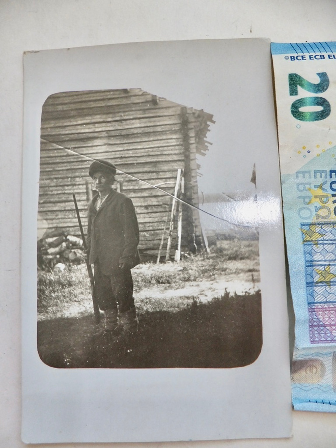 VANHA Valokuva Karhumies Aatami Mäntyniemi Kuusamo 1900-l
