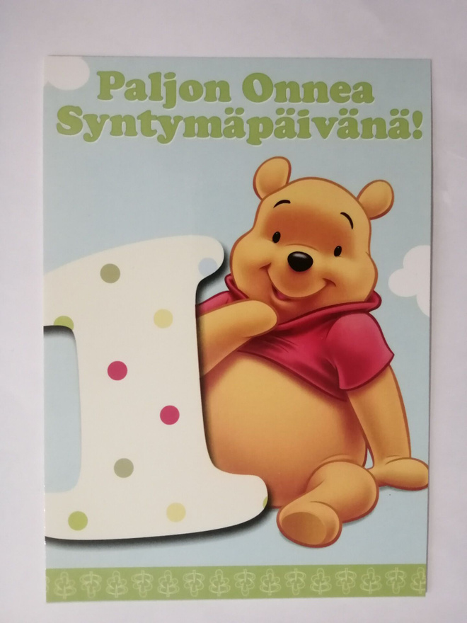 1-vuotiaalle Paljon Onnea..........