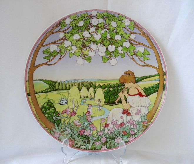 Villeroy & Boch posliini seinä- keräilylautanen kevät Ø 25cm