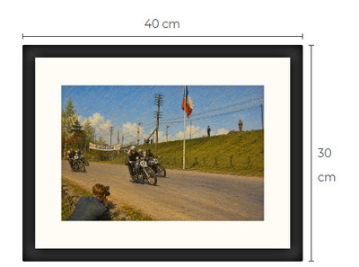 Uusi TT moottoripyörä art print kehystetty 30 cm x 40 cm